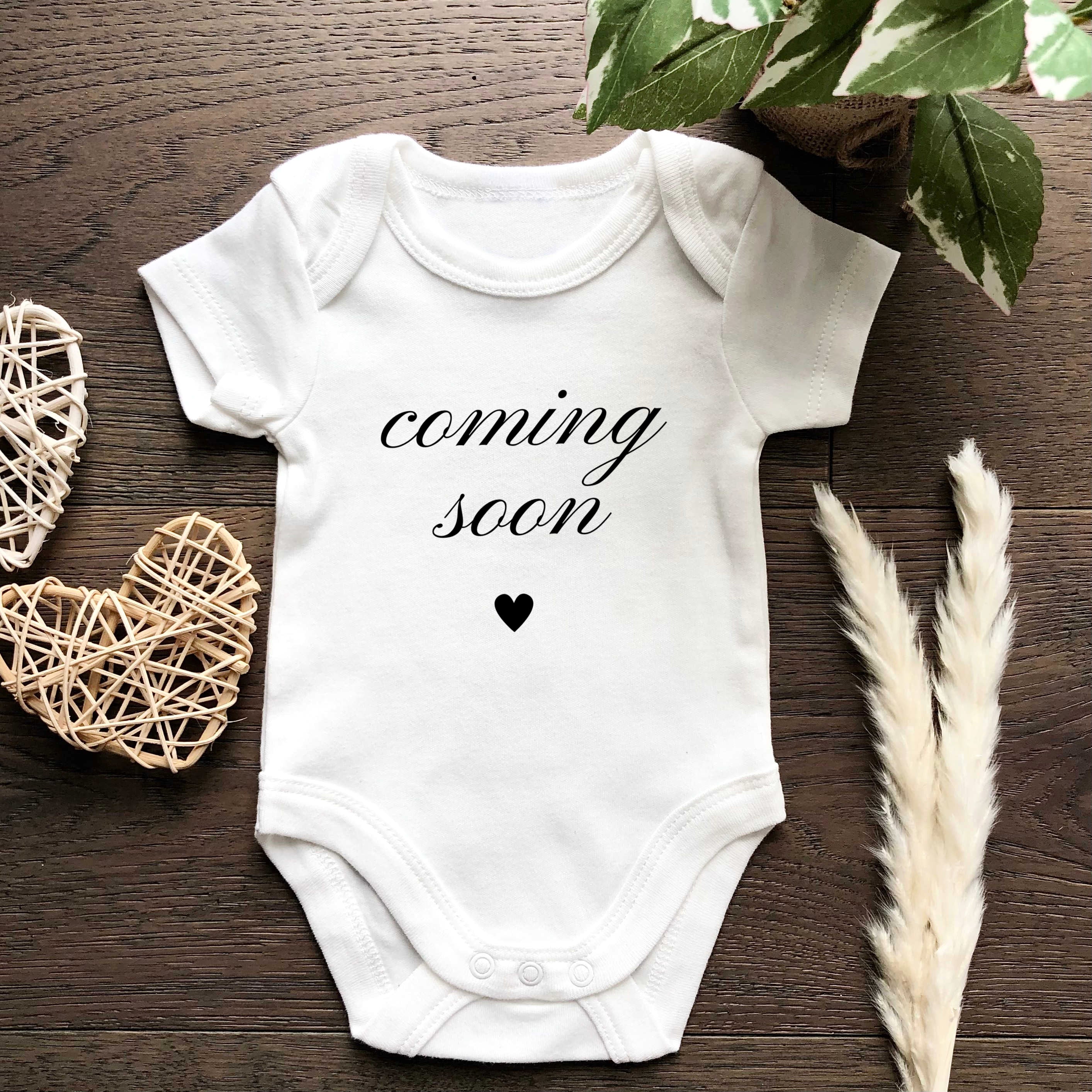 Coming Soon Baby Onesie: Custom Pregnancy Announcement