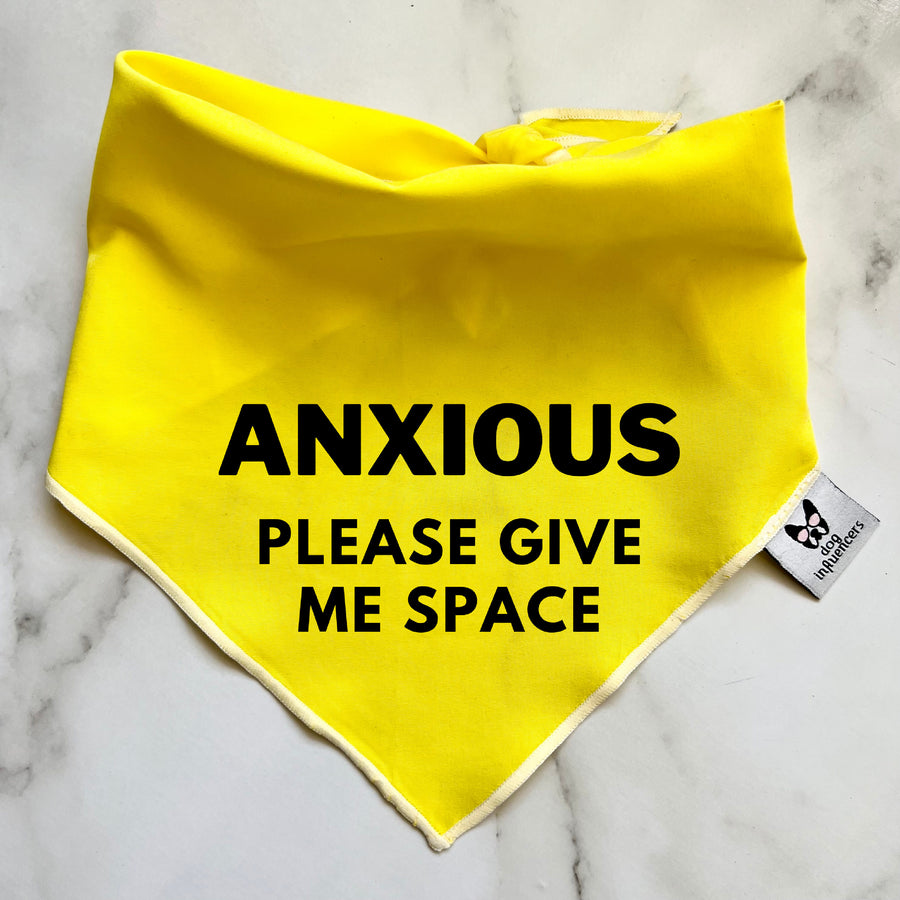 Warning Dog Bandana, Anxious Give Me Space, Nervous, Reactive Dogs