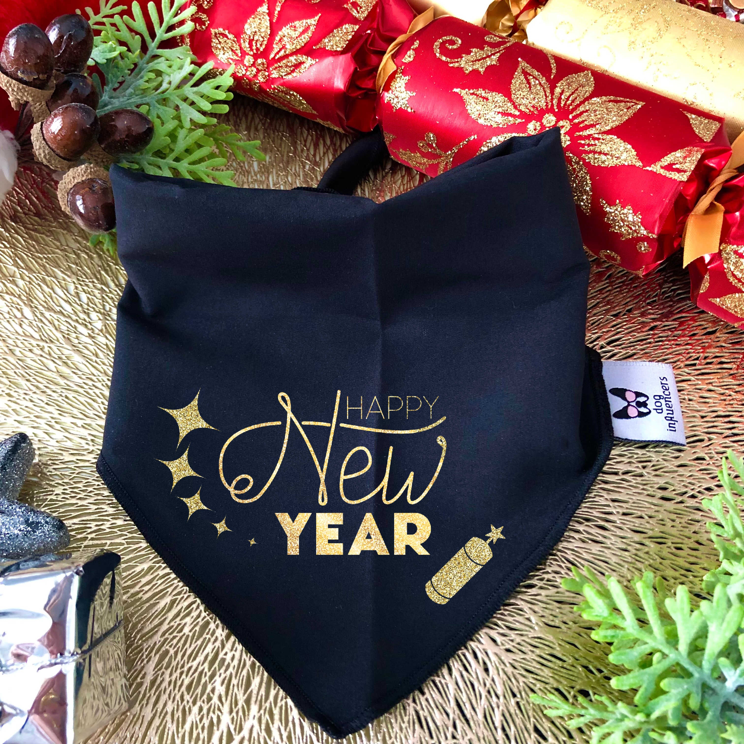 New years dog store bandana