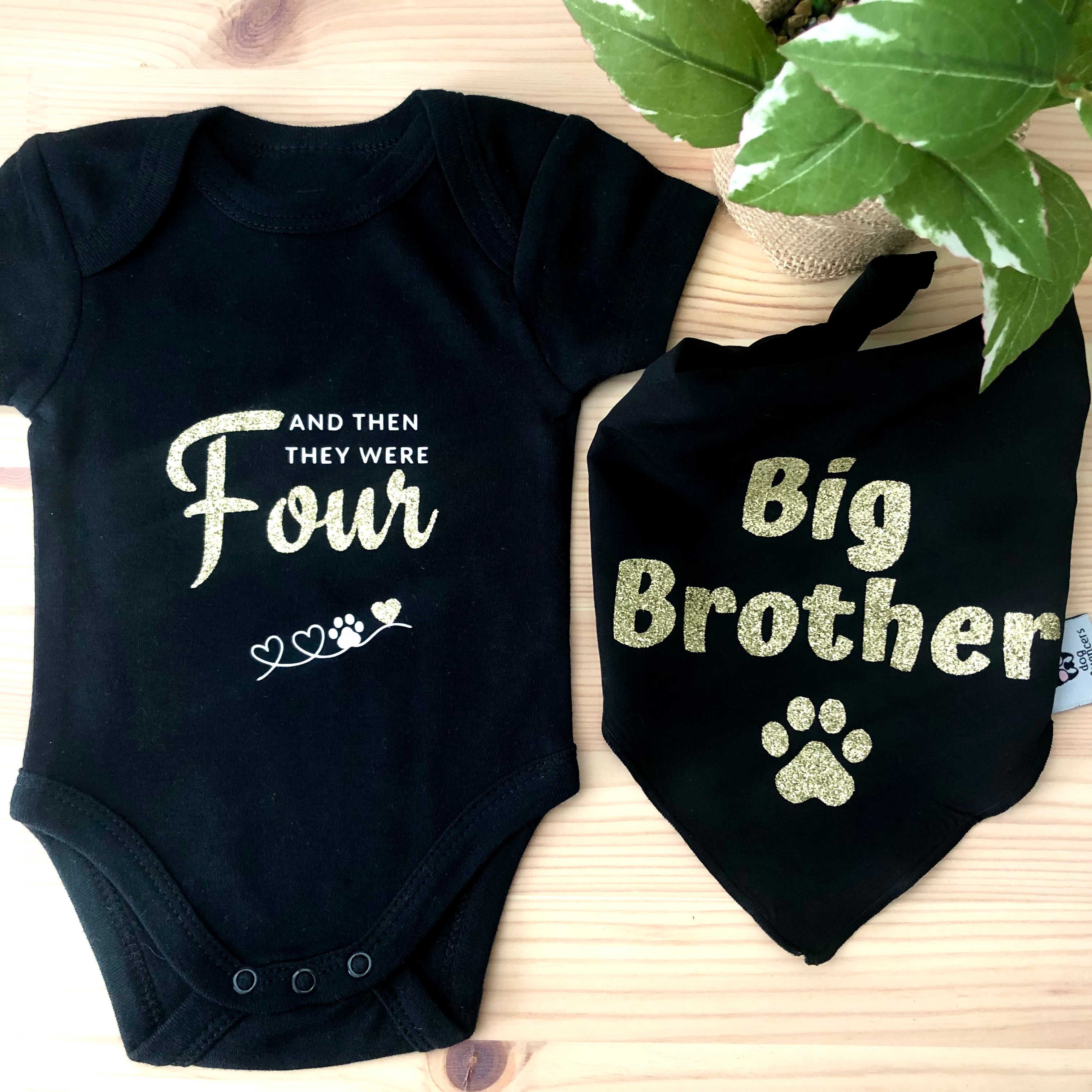 Pregnancy Announcement Onesie - And then there were Four (4