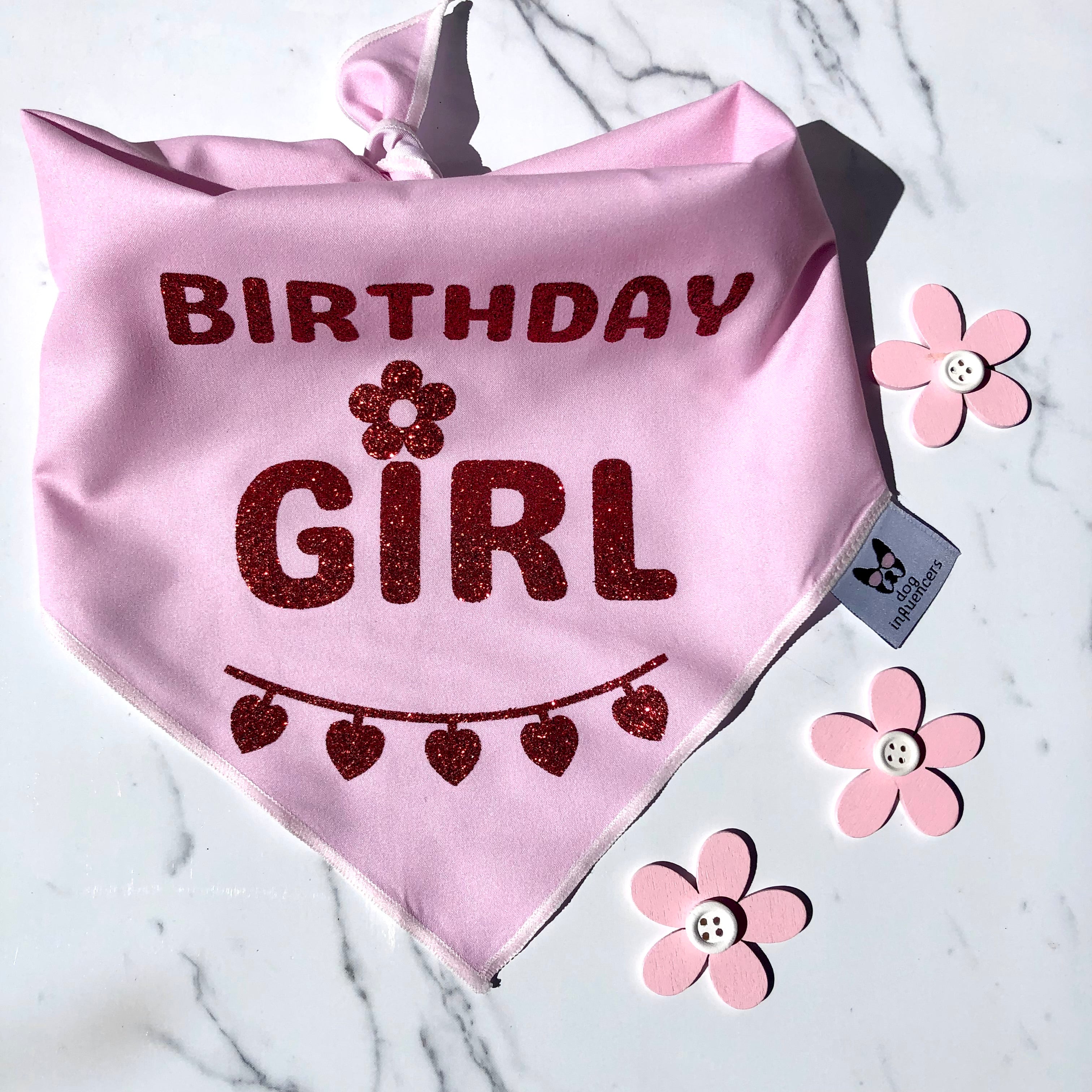 Birthday girl bandana top dog