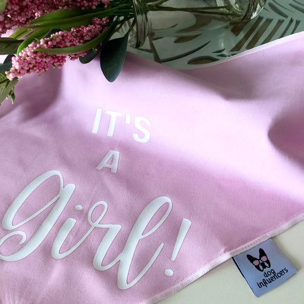 Gender Reveal Dog Bandana - It's a Girl