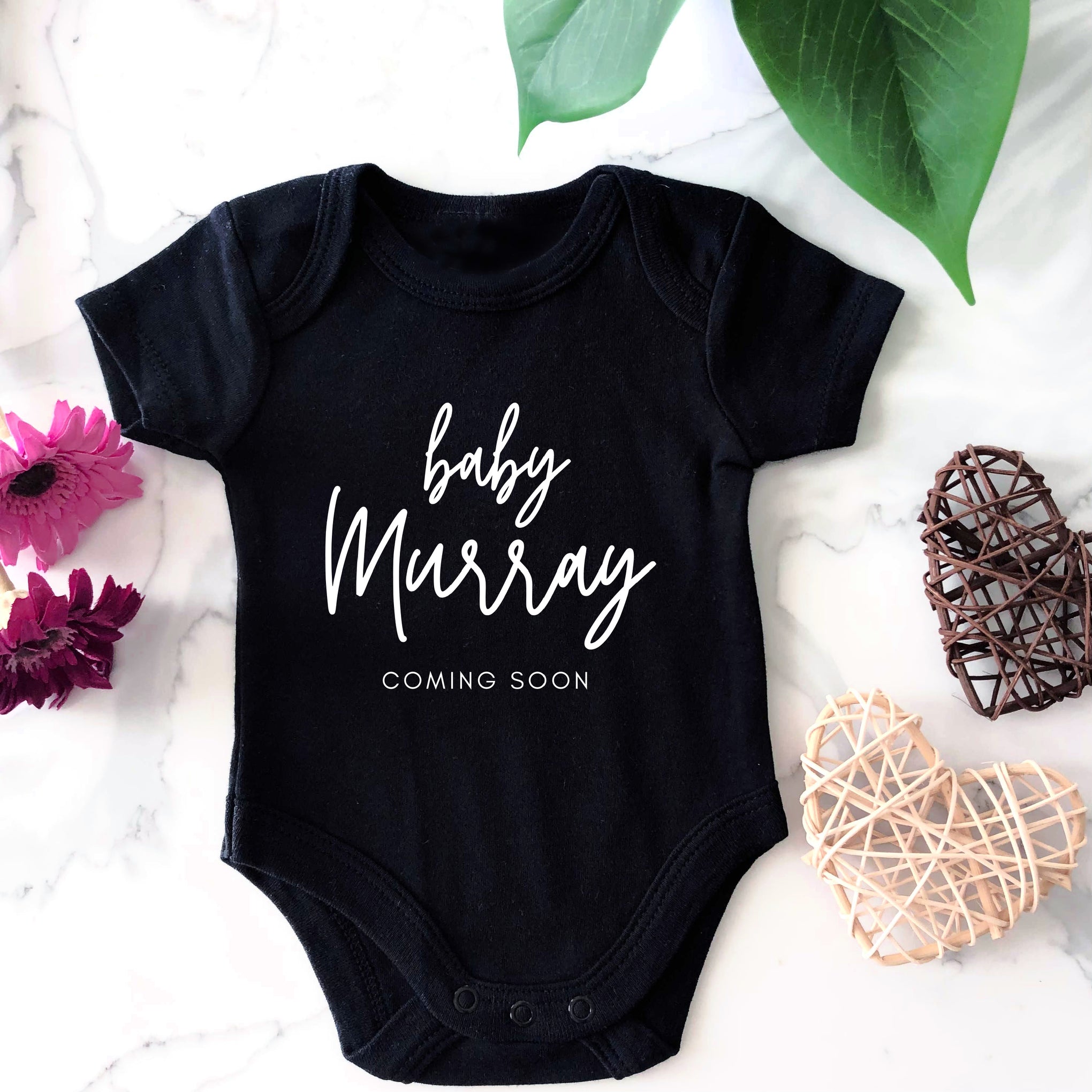 Coming Soon Baby Onesie: Custom Pregnancy Announcement