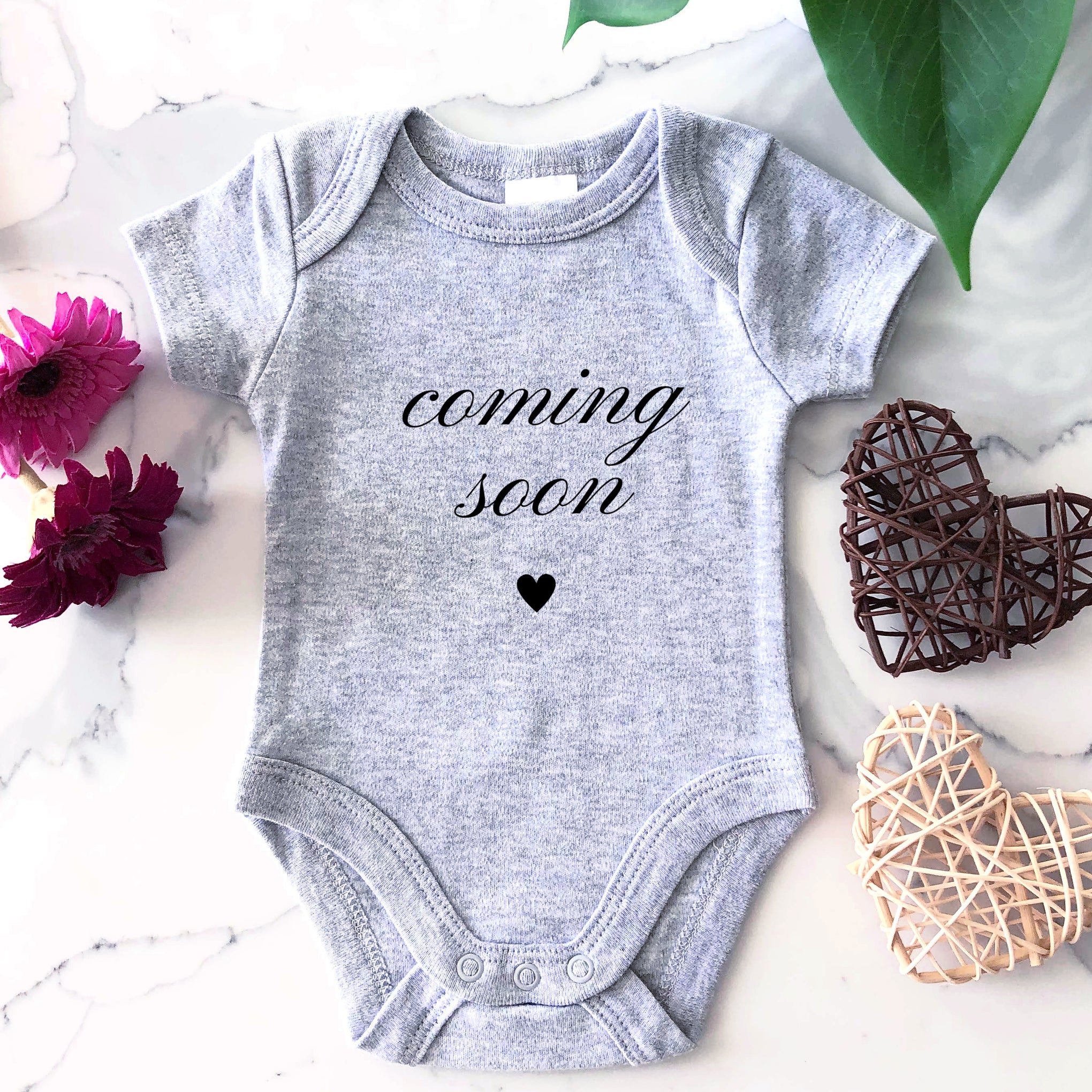 Customized Baby Coming Soon Pregnancy Announcement Onesie, Custom Last Name  Announcement Baby Onesie…See more Customized Baby Coming Soon Pregnancy